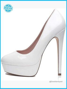 Platform High Heels Pumps Peep Toe 5.5 Inch Stilettos Slip On Dress Wedding